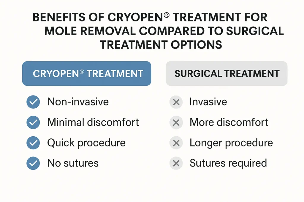 Benefits of facial mole removal Kensal Town - call our team today to book a consultation